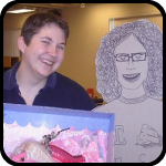 Woman With Her Arm Around Carboard Cutout of a Woman Holding Barbie Fish Monster Woman With Her Arm Around Carboard Cutout of a Woman Holding Barbie Fish Monster