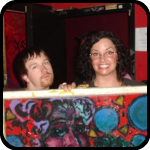 Jim and Rosalie doin' a bARTer Sauce trade at Chop Suey