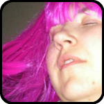 Ariane rocking out to the music on her blog