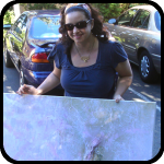 Pink, glittery landscape painting Pink, glittery landscape painting