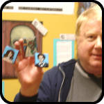 Kevin, with paintings on his fingies Kevin, with paintings on his fingies