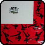 A Package Covered In Red Tape With Black Ninjas A Package Covered In Red Tape With Black Ninjas