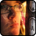 Rachel and a picture of her brain