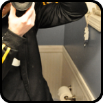 Sean, in the bathroom