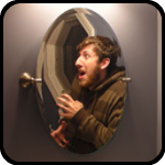 Sean, in the bathroom Sean, in the bathroom