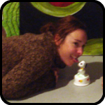 Victoria licking Snoopy. Victoria licking Snoopy.